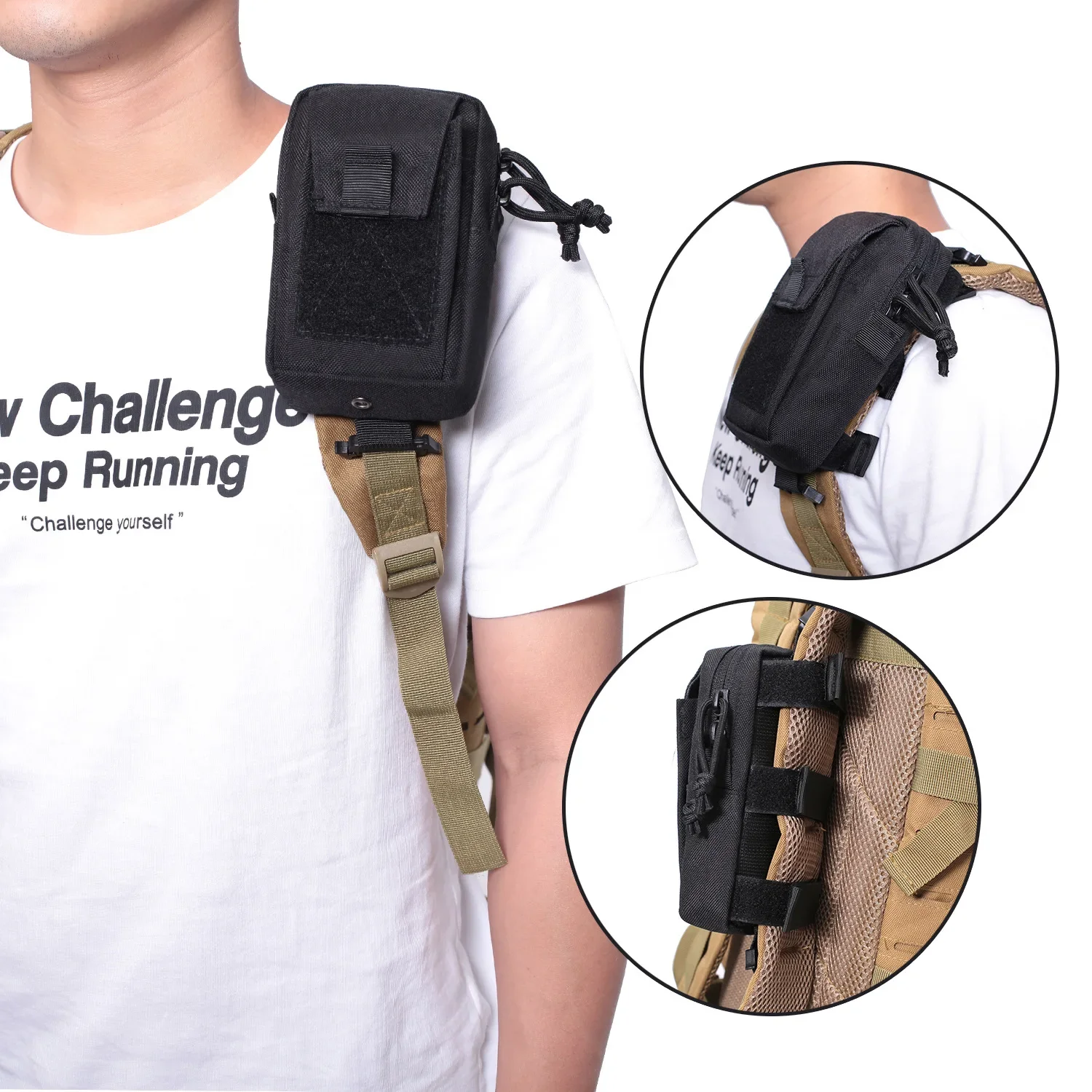 Edc Carry Kit - Molle Backpack Strap Phone Holder Waist