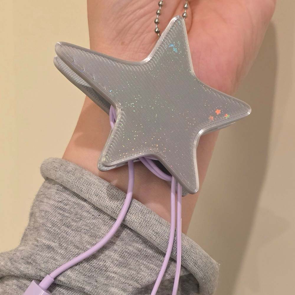 Cable Winder Keychain - Y2K Style 3D Star Cable Holder,