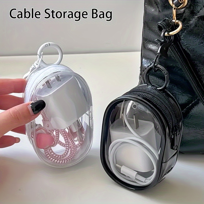 Portable Mini Transparent Stor - Cable Winder Keychain recension och pris
