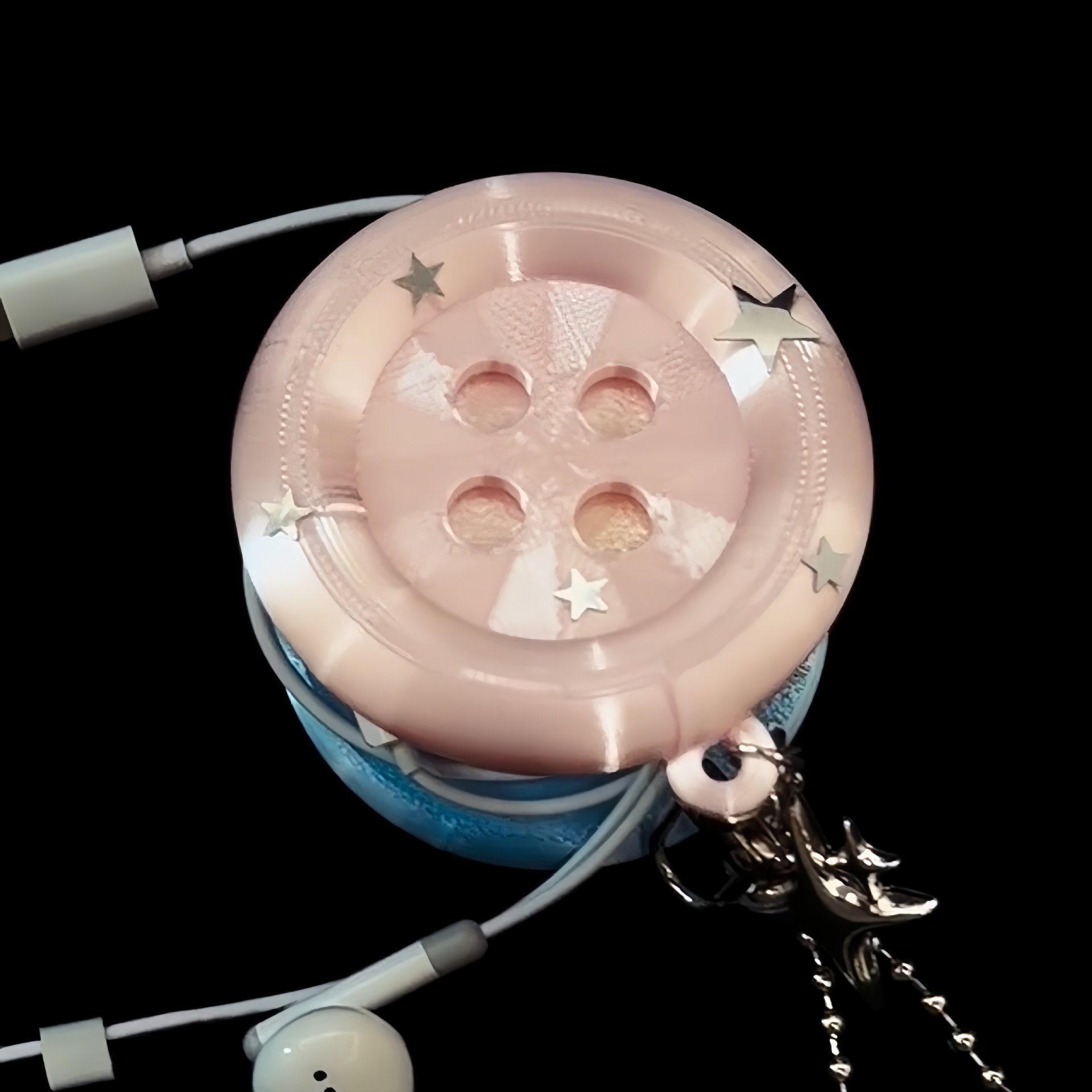 3D Kawaii Round Button Star Ke - Cable Winder Keychain recension och pris