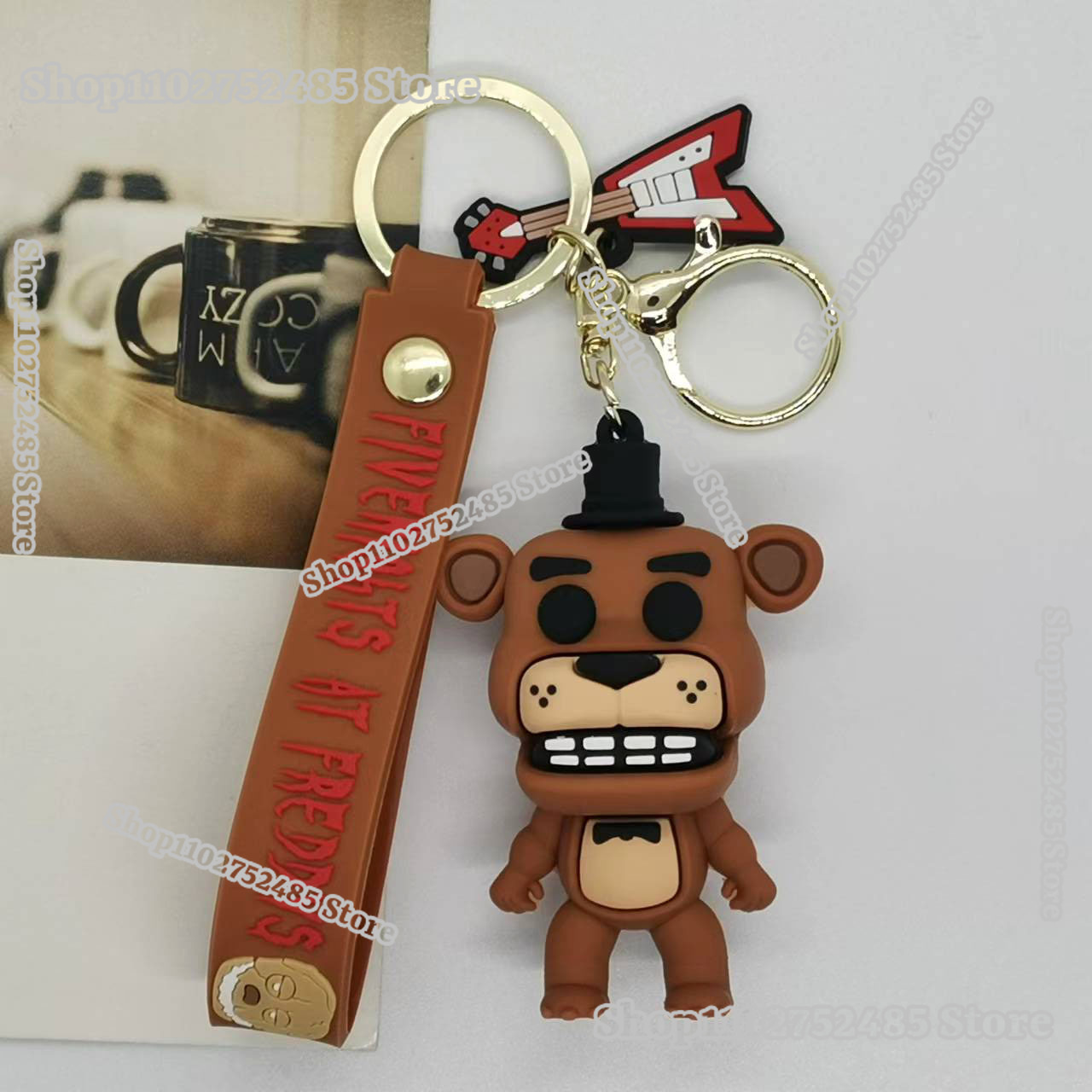 5pcs Cartoon Anime FNAF Figure - Carabiner Keychain recension och pris
