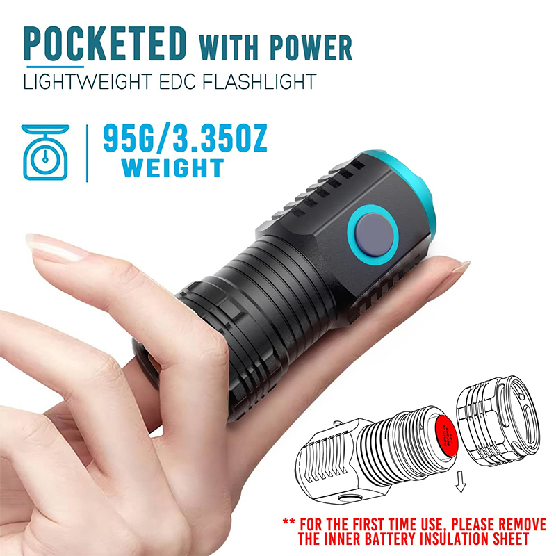 Type-C USB Rechargeable Pocket - Edc Carry Flashlight recension och pris