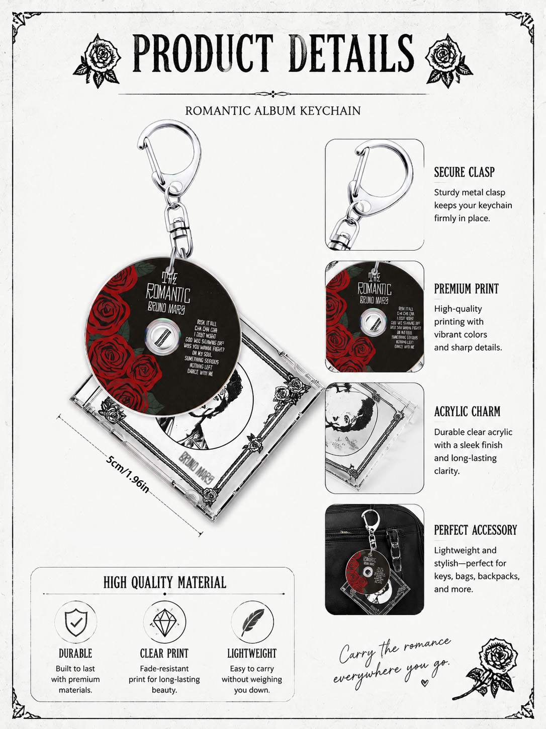 Bruno Keychain，The Romantic，Ma - Carabiner Keychain recension och pris