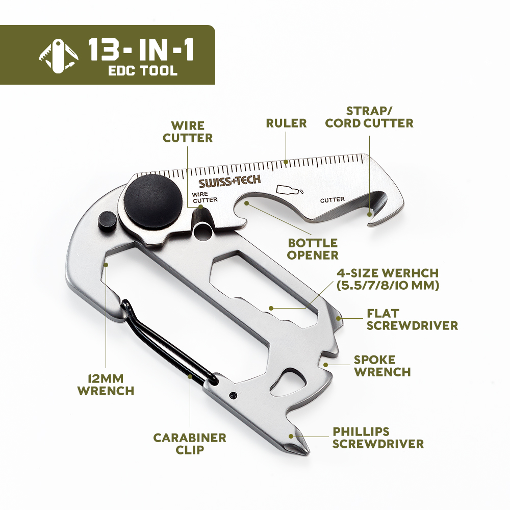 SWISS TECH 13 In 1 Mini Protab - Edc Carry Knife recension och pris