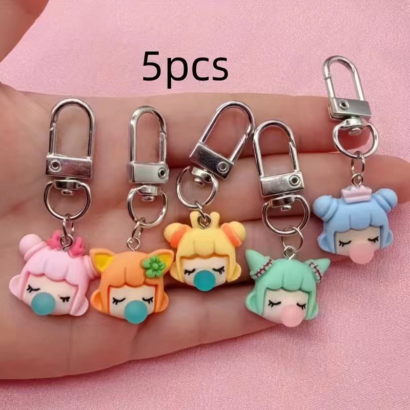 5pcs resin girl keychain, suit - Carabiner Keychain recension och pris