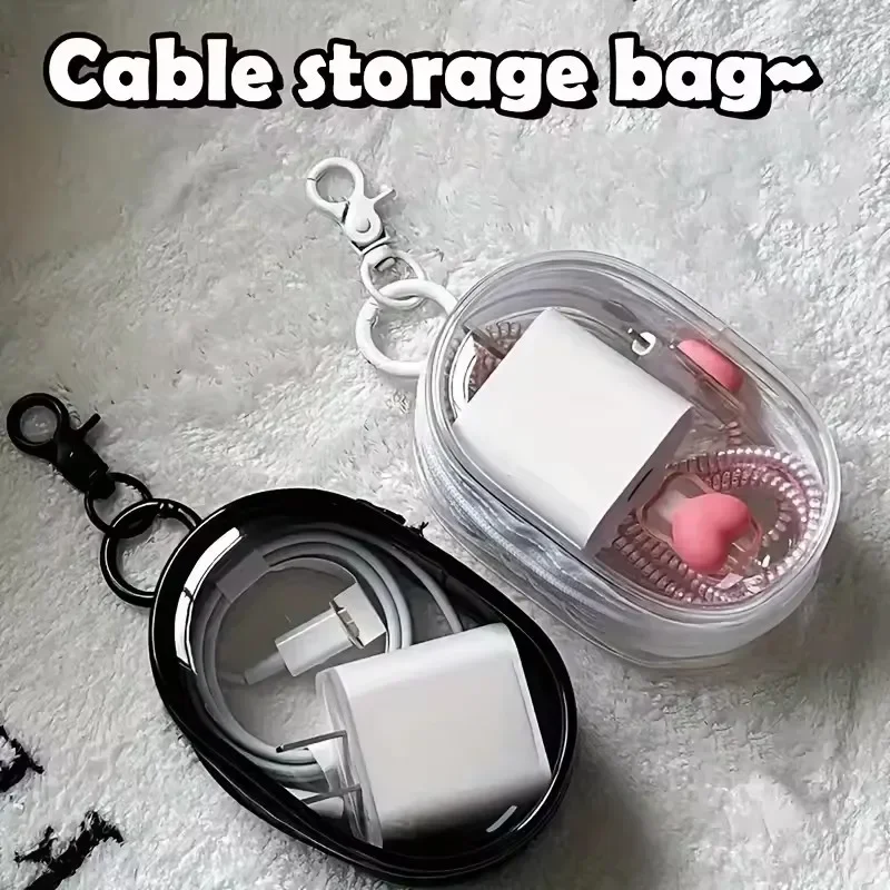 Portable Mini Clear Zipper Sto - Cable Winder Keychain recension och pris