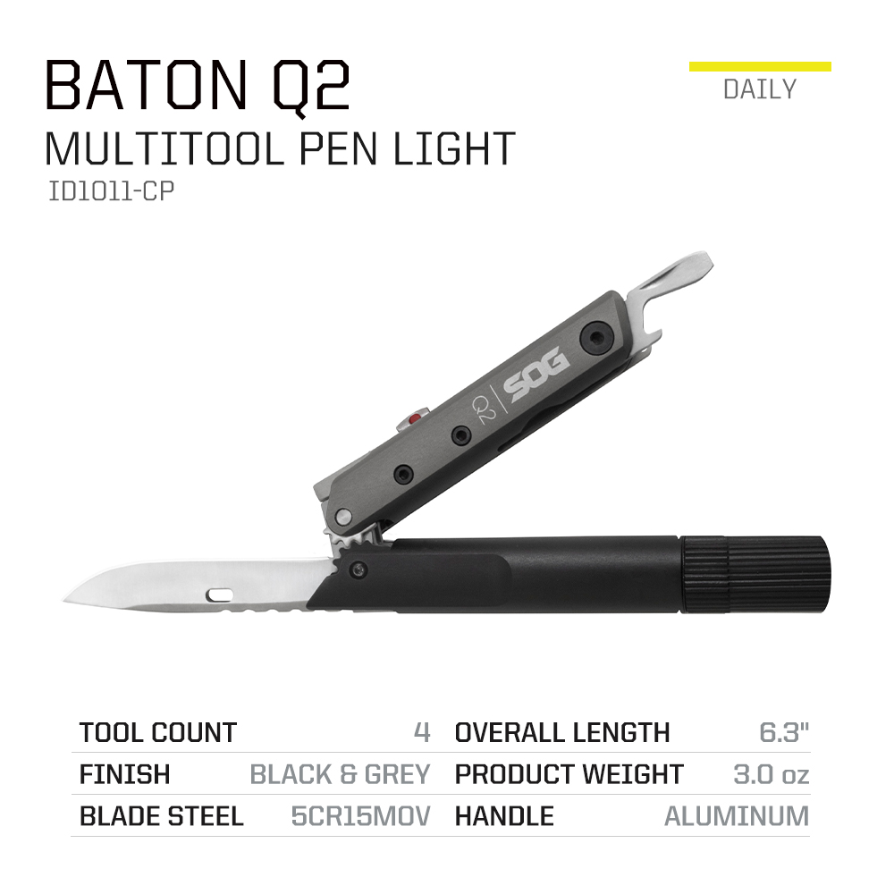 SOG BATON Q2 4 in 1 Multi-Tool - Edc Carry Flashlight recension och pris